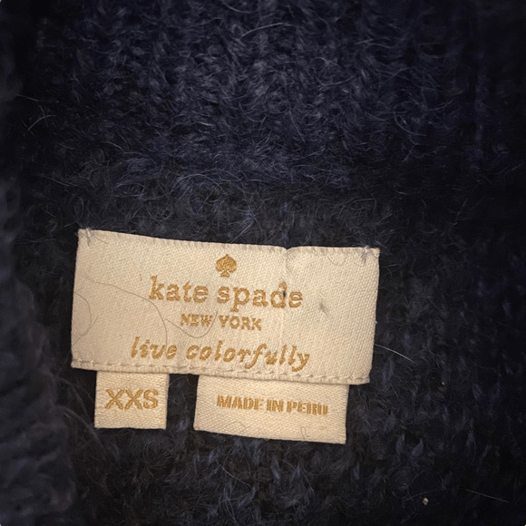 Kate Spade Wild Ones Purple Lepoard Alpaca and Wool Blend Sweater XXS - Picture 4 of 8